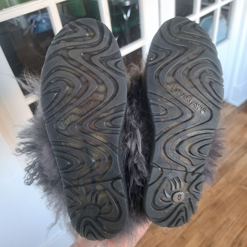 NEW Bearpaw Womens Boetis II Dark Gray Mongolian Sheepskin Fur Boots Size 6 - Picture 4 of 7